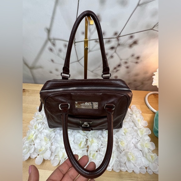 BRIGHTON MY FLAT IN LONDON BROKER COGNAC DOMED BOWLER STYLE HANDBAG - Picture 5 of 13